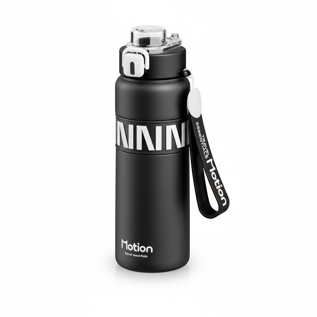 Термос-бутылка из нержавеющей стали изолирована с соломинкой 800 мл Черный (2815750331)