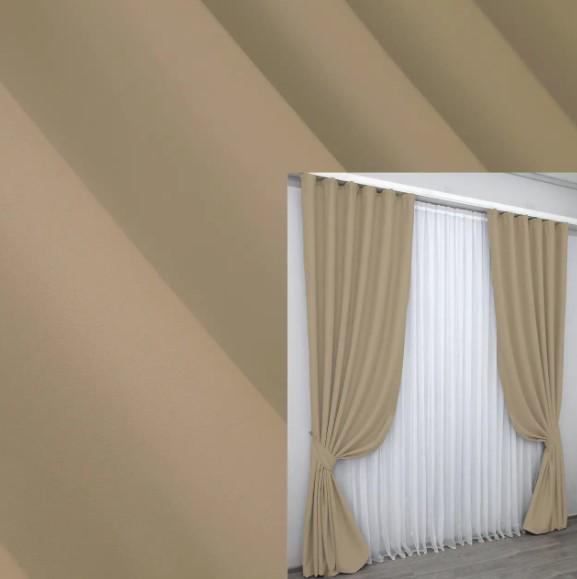 Комплект штор в гостиную/спальню Midnight блекаут 1,5х2,9 м 2 шт. Бежевый (1232ш) - фото 4 Комплект штор в гостиную/спальню Midnight блекаут 1,5х2,9 м 2 шт. Бежевый (1232ш) - фото 4