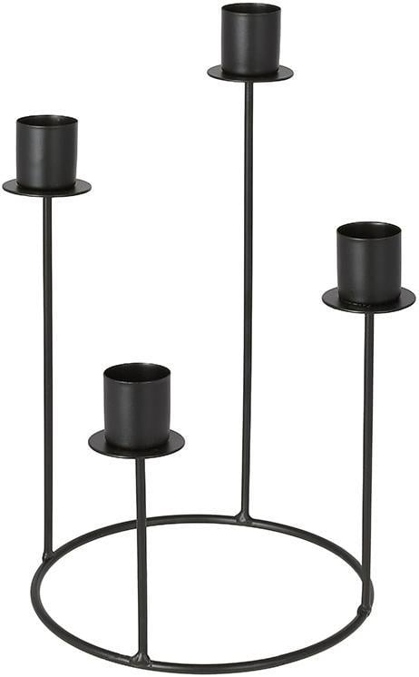Подсвечник металлический Nottingham на 4 свечи 14х14х27 см Черный