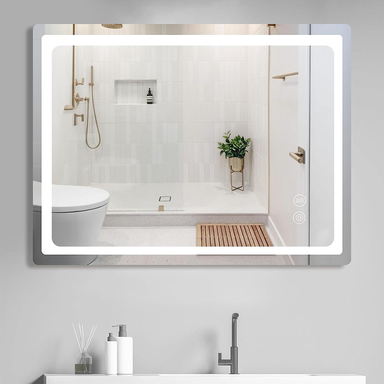 Зеркало Dim Dzerkal MAGLIA с LED-подсветкой/сенсорным управлением/подогревом 50х80 см (12156)