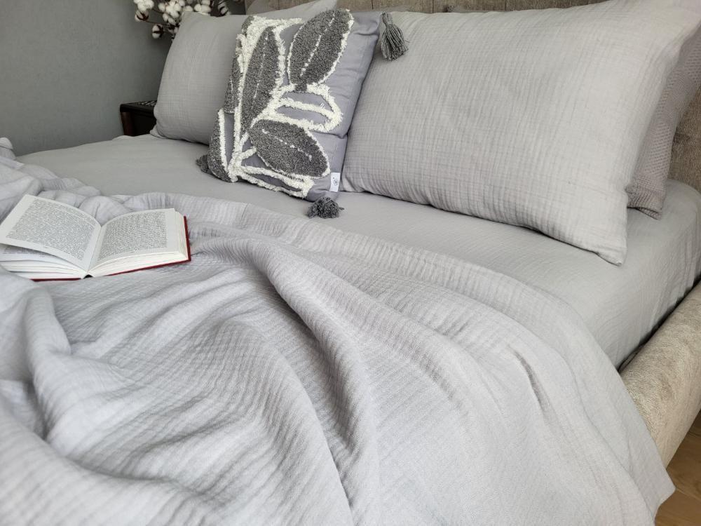 Покривало муслін 180x220 см Single Grey (11020) - фото 5