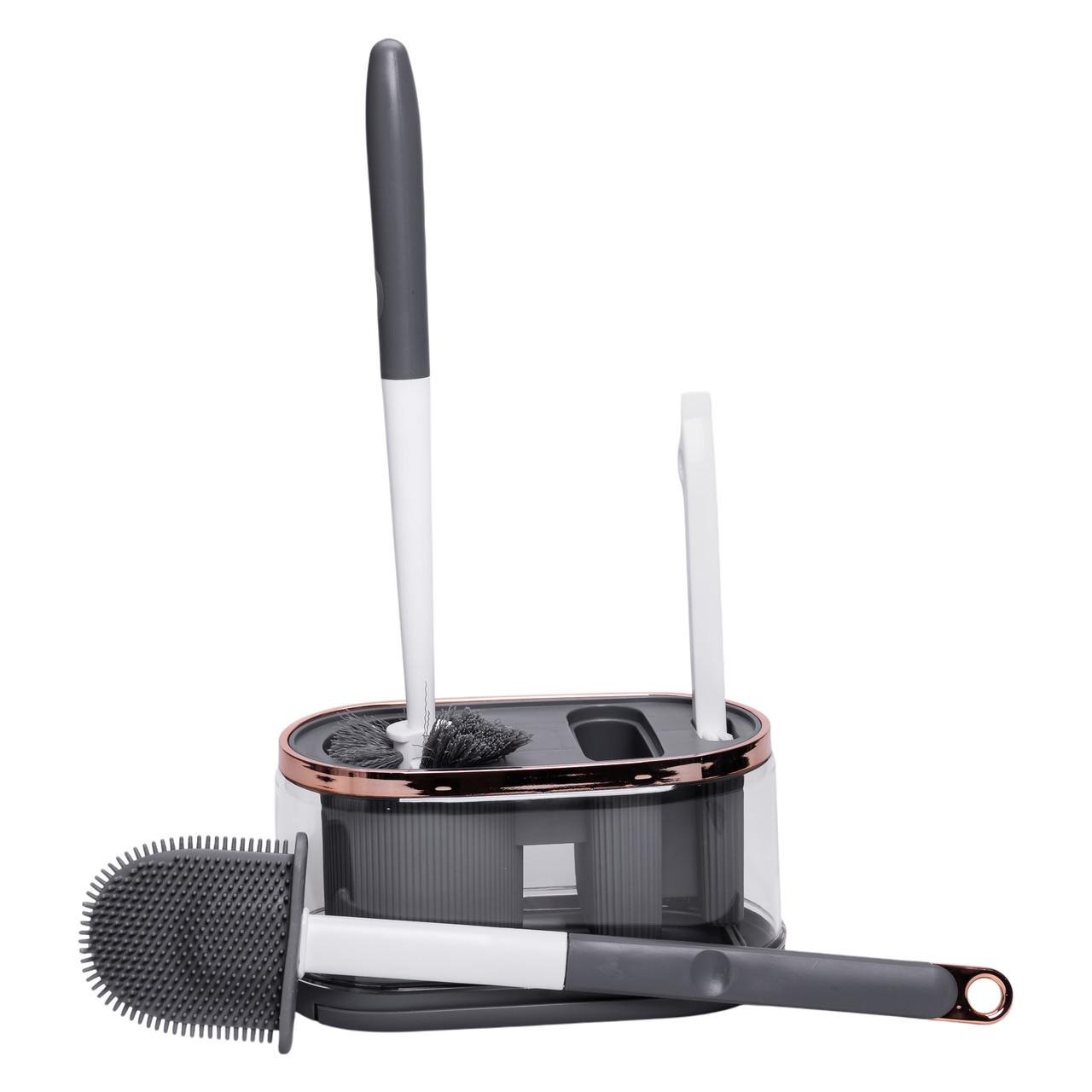 Набор для туалета настенный 3в1 ершики 2 шт. и щетка (HP-35015-47DG) - фото 9