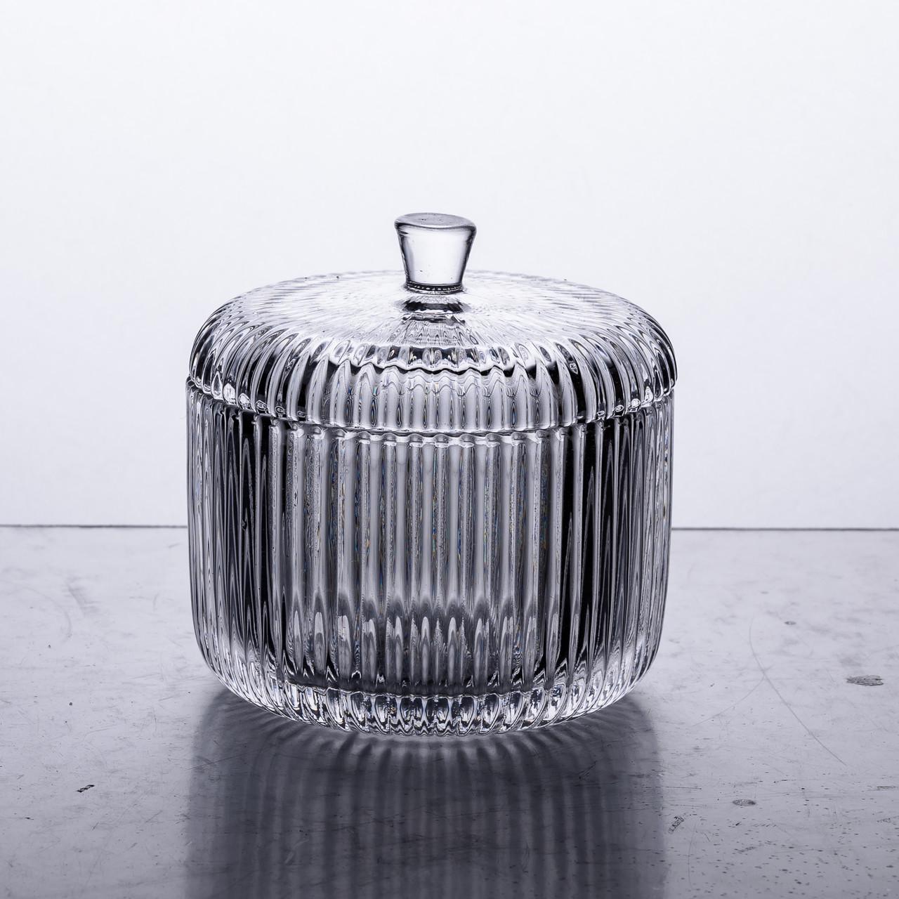 Цукерниця з кришкою HP-4-112 кругла скляна 9 см Прозорий (6967) - фото 4 Цукерниця з кришкою HP-4-112 кругла скляна 9 см Прозорий (6967) - фото 4