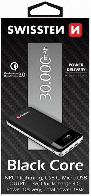 Повербанк УМБ Swissten Core Bank 30000 mAh Black ​(8595217464957) - фото 3