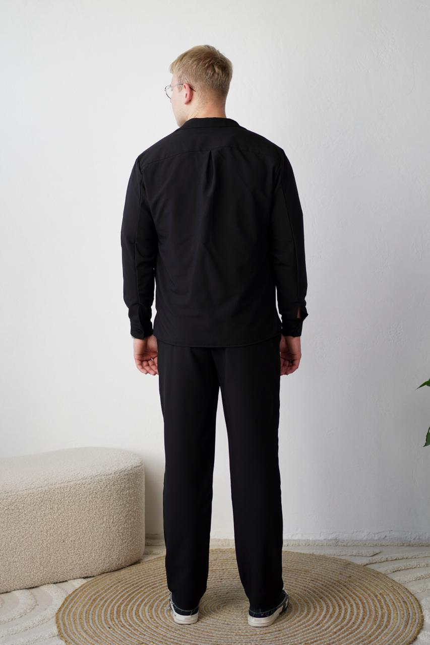 Костюм мужской классический Tiar A0126 рубашка/штаны L Черный (A0126/2) - фото 6