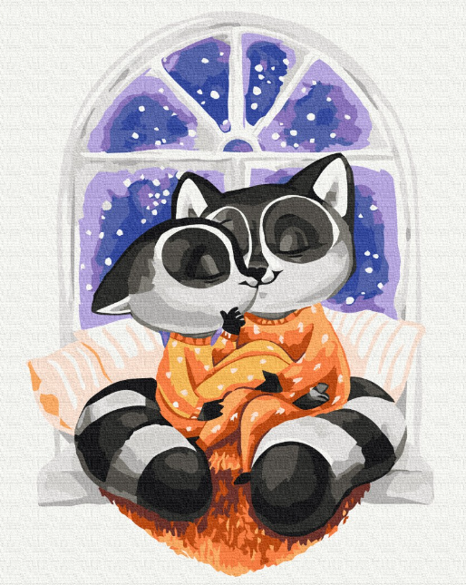 Картина по номерам BrushMe Объятия енотиков 40х50 см (BS53775)