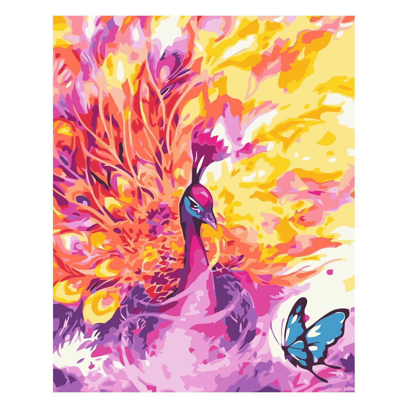 Картина по номерам Strateg Красочный павлин 30х40 см (SV-0076)