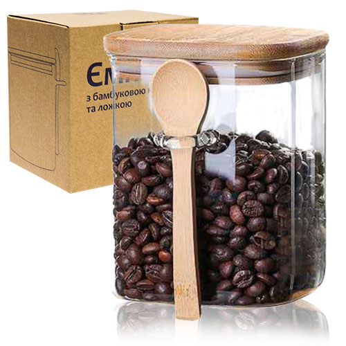 Емкость для сберегания SNT с бамбуковой крышкой и ложкой 800 мл (32244)