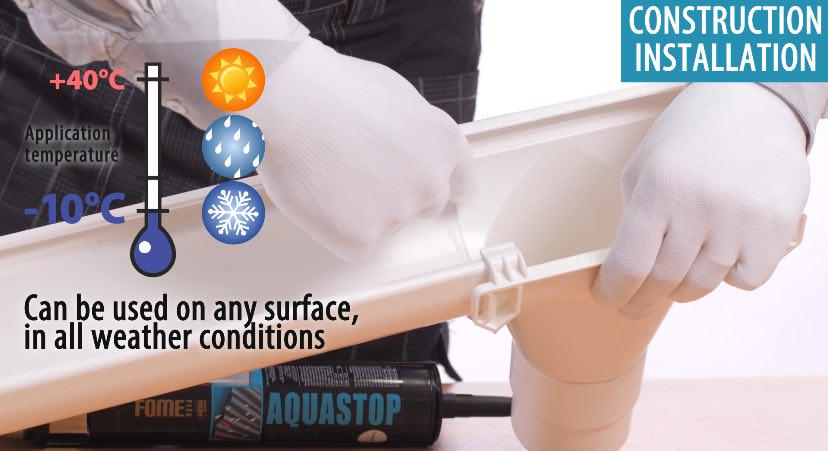 Герметик з пістолетом Fome Flex Aquastop каучуковий посилений волокнами 300 мл/12 шт. Прозорий (01-4-2-009-12) - фото 9