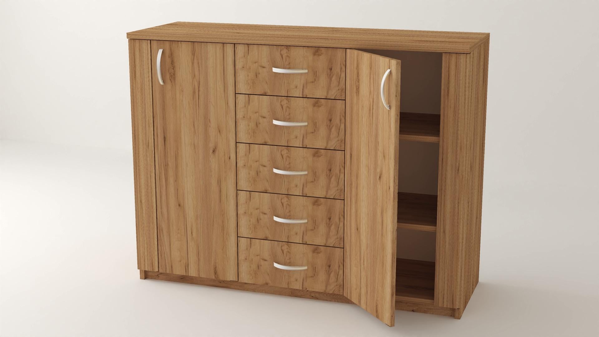 Комод Алекса ВК-36 125х45х94 см Дуб крафт золотой (61828)