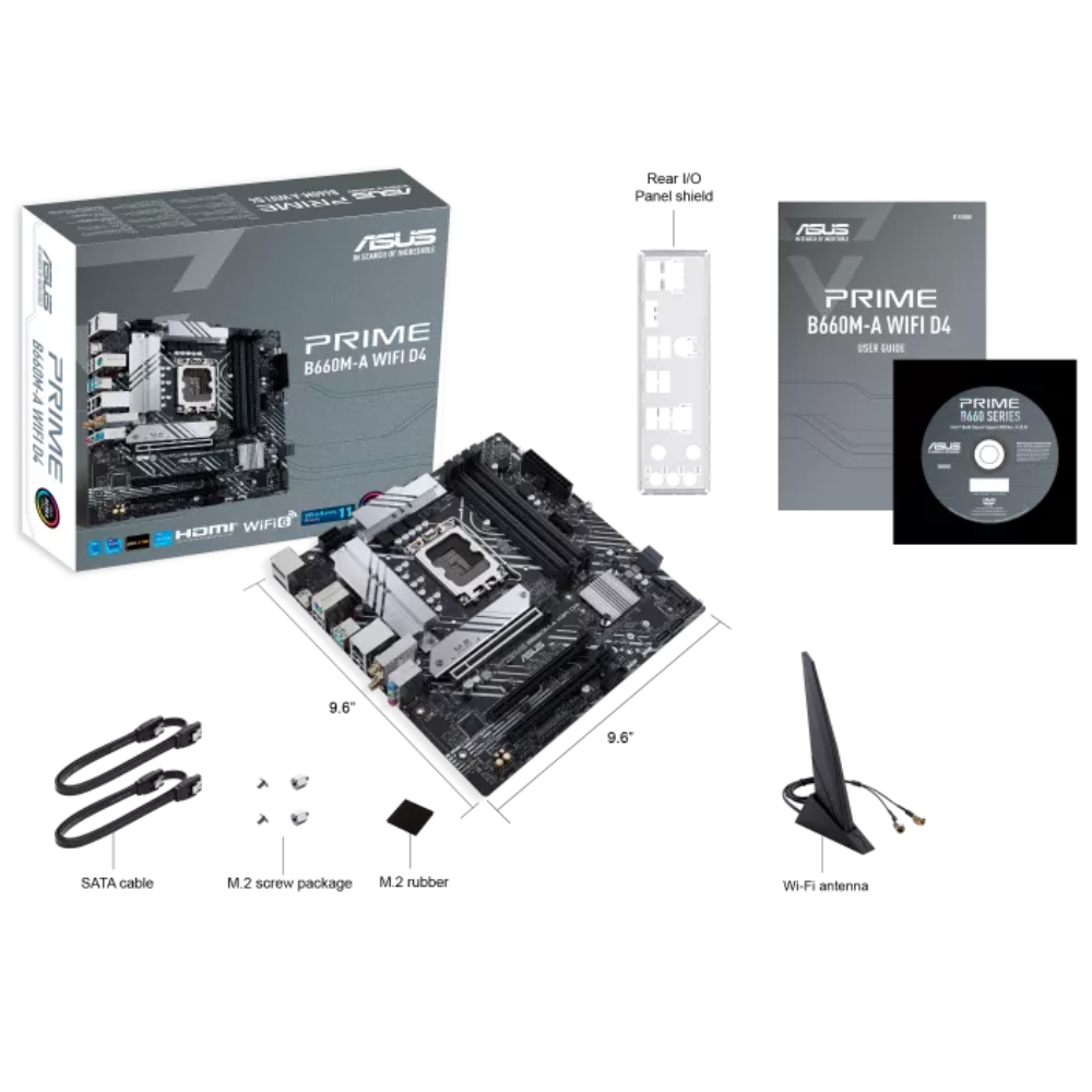 Материнська плата Asus PRIME B660 WIFI D4 LGA1700 DDR4 HDMI DisplayPort Wi-Fi 6 microATX (607582) - фото 5