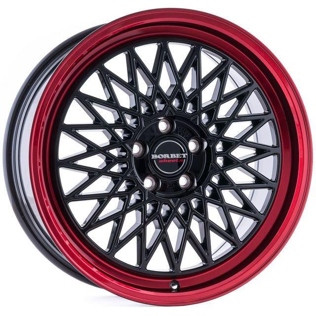 Литые диски Borbet B 8x18 5x112 ET45 DIA66,5 Black rim red