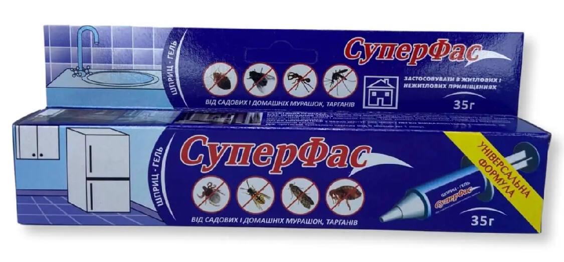 Інсектицид Супер Фас шприц-гель від тарганів і мурах 35 г Інсектицид Супер Фас шприц-гель від тарганів і мурах 35 г
