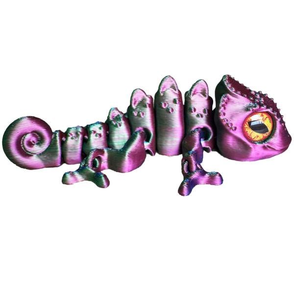 Игрушка антистресс 3D-печатный движущийся Хамелеон из PLA 10 см Multicolor Игрушка антистресс 3D-печатный движущийся Хамелеон из PLA 10 см Multicolor