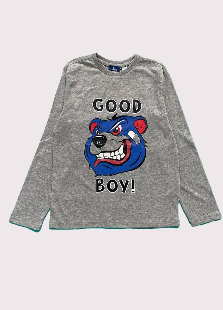 Реглан детский Chicco хлопковый с круглой горловиной 9-10 лет 134 см Серый (2081861214)