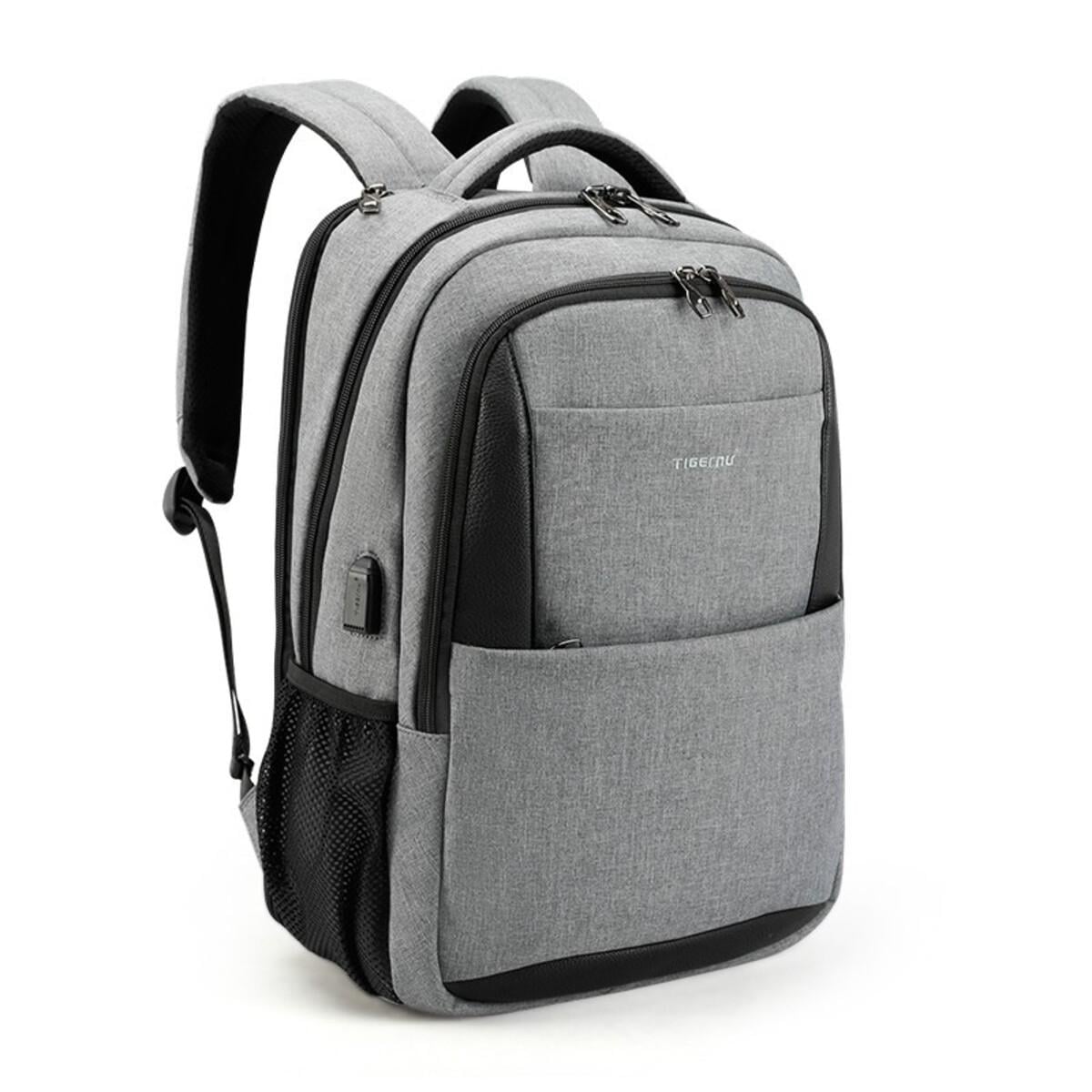 Городской рюкзак Tigernu T-B3515 для ноутбука 15,6" с USB 20 л + кодовый замок Серый (1766)