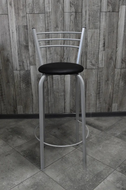 Барний стілець металевий 35х107 см Чорний/Сірий (28374017)