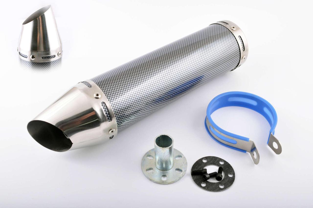 Глушитель тюнинг Карбон mod:1/прямоток тип:4 300х90 мм/крепление Ø 48 мм (2262529079)