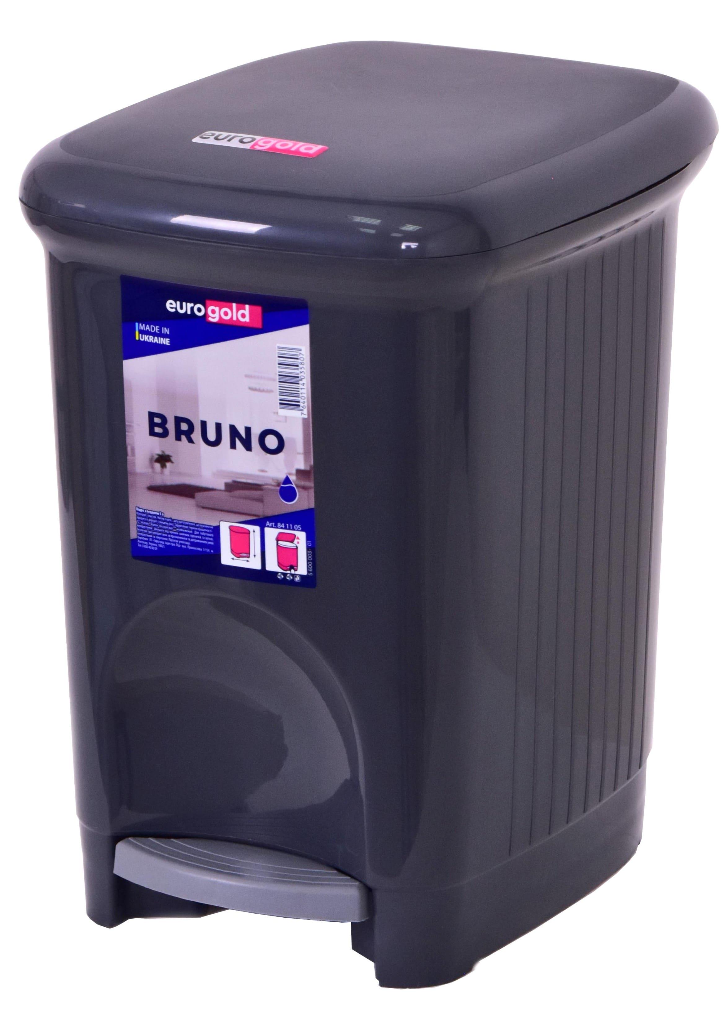Відро для сміття Eurogold Bruno з педаллю 5 л Антрацит (841105)