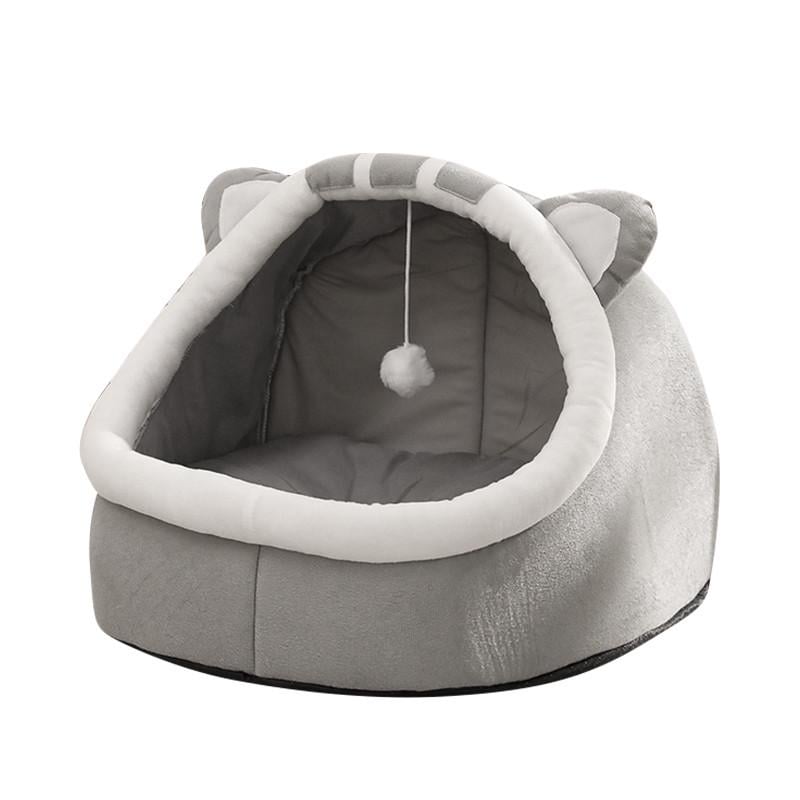 Лежак для животных Taotaopets 587701 Cat с игрушкой M Gray (25713737)