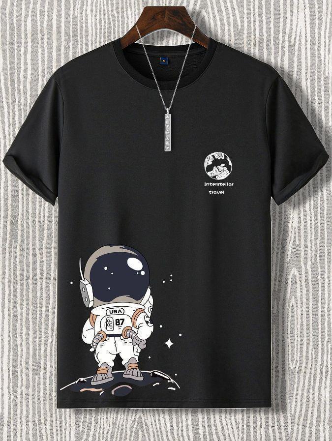 Футболка мужская с принтом Pin-000-431 повседневная XL Черный (2664093634)