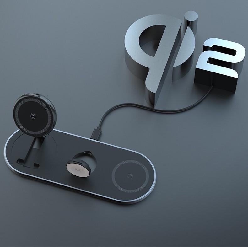 Док-станция беспроводная Qi2 magsafe QE19 25W 3в1 для iPhone 13-15 Apple Watch Airpods (2274226838)