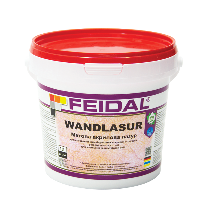 Лазурь матовая акриловая Feidal Wandlasur 1 л (2034870129)