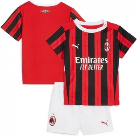 Футбольная форма детская Милан 2024-2025 домашняя 115-125 см Красно-белый (F0026)