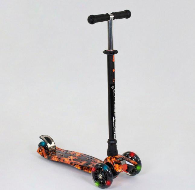Самокат Best Scooter Maxi 779-1510 колеса с подсветкой Черный/Оранжевый (45928471)