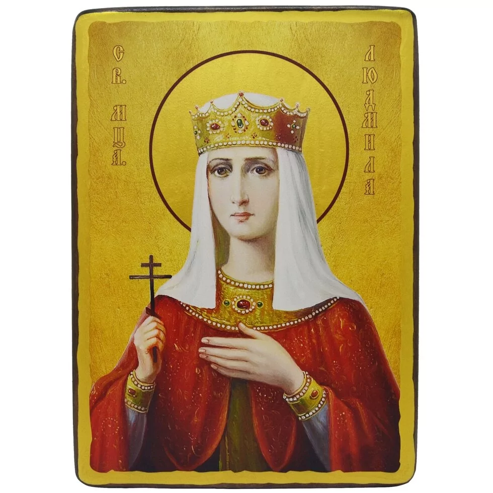 Икона деревянная Святая мученица Людмила 20x28 см (4729-20x28)