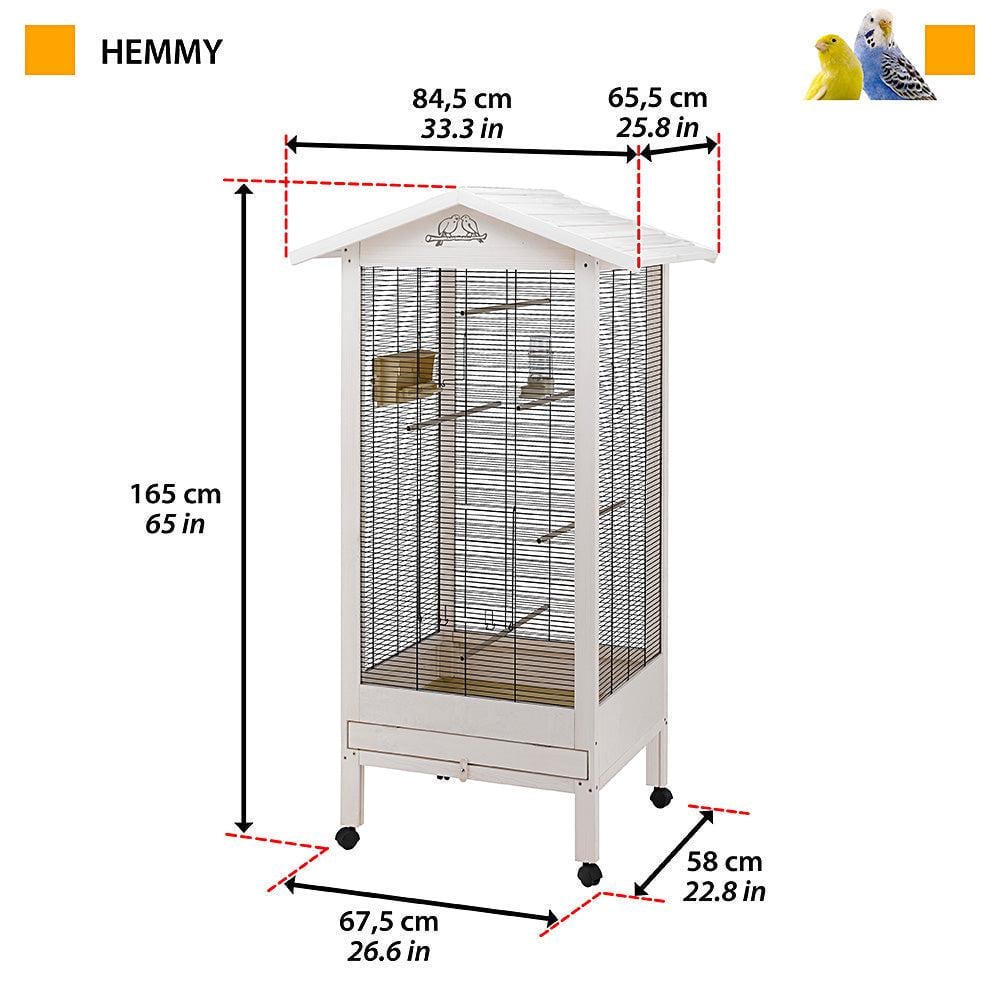 Вольер деревянный для канареек и маленьких птиц имеющий сертификат FSC HEMMY 84,5x65,5xh 165 см (A-036609) - фото 3 Вольер деревянный для канареек и маленьких птиц имеющий сертификат FSC HEMMY 84,5x65,5xh 165 см (A-036609) - фото 3