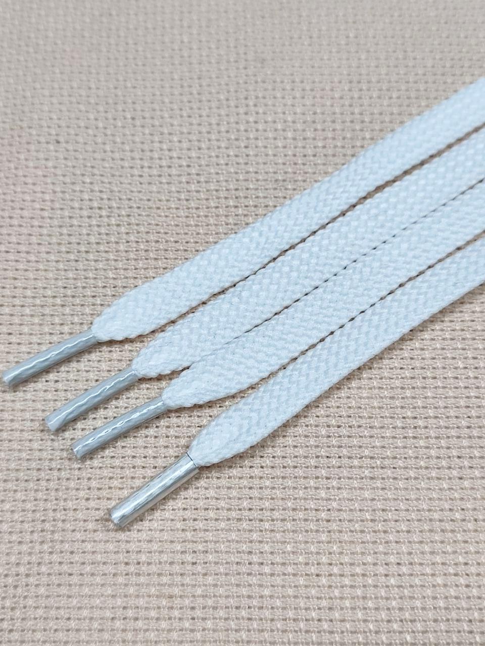 Шнурки для обуви плоские длина 120 см ширина 8 мм Белый