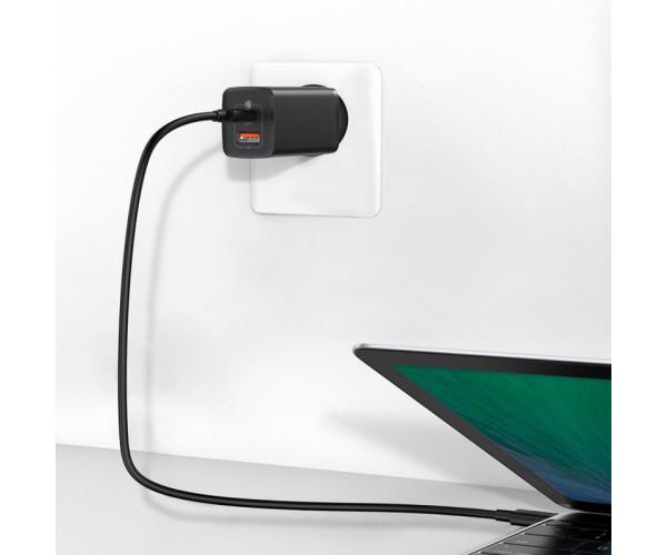 Устройство сетевое зарядное BASEUS GaN Lite CCGAN2L-B01 USB QC3.0 Type-C 65W 5A Black - фото 2
