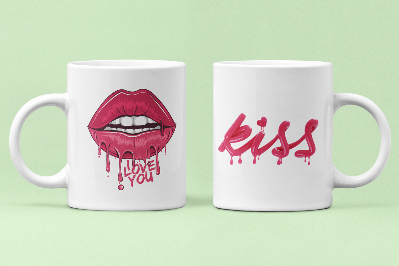 Чашки парні "Love Kiss" для закоханих 330 мл Білий (ВЛ193Ч)