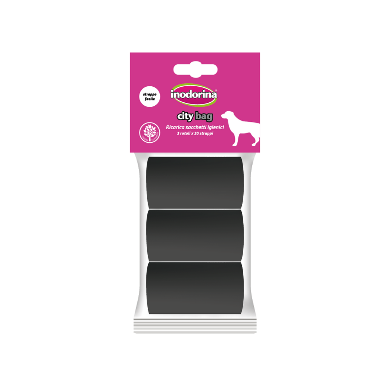 Пакеты для уборки за животными Inodorina city bag 3 шт. Черный (27574462)