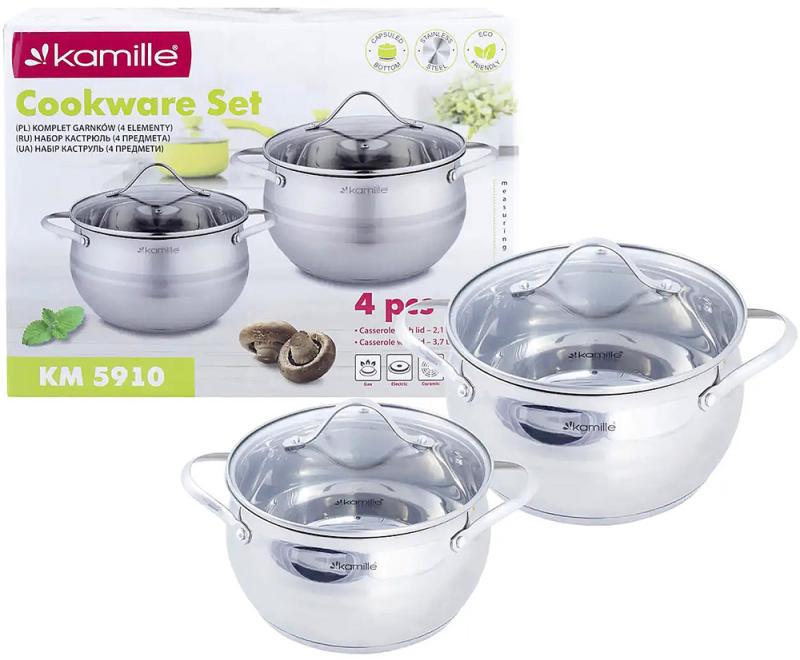 Набор кастрюль Fine Silver Pen из нержавеющей стали со стеклянными крышками 2,1/3,7 л - фото 7 Набор кастрюль Fine Silver Pen из нержавеющей стали со стеклянными крышками 2,1/3,7 л - фото 7