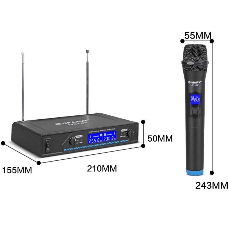 Набор микрофонов G-Mark G210V беспроводных VHF с базой для караоке 2 шт. - фото 4