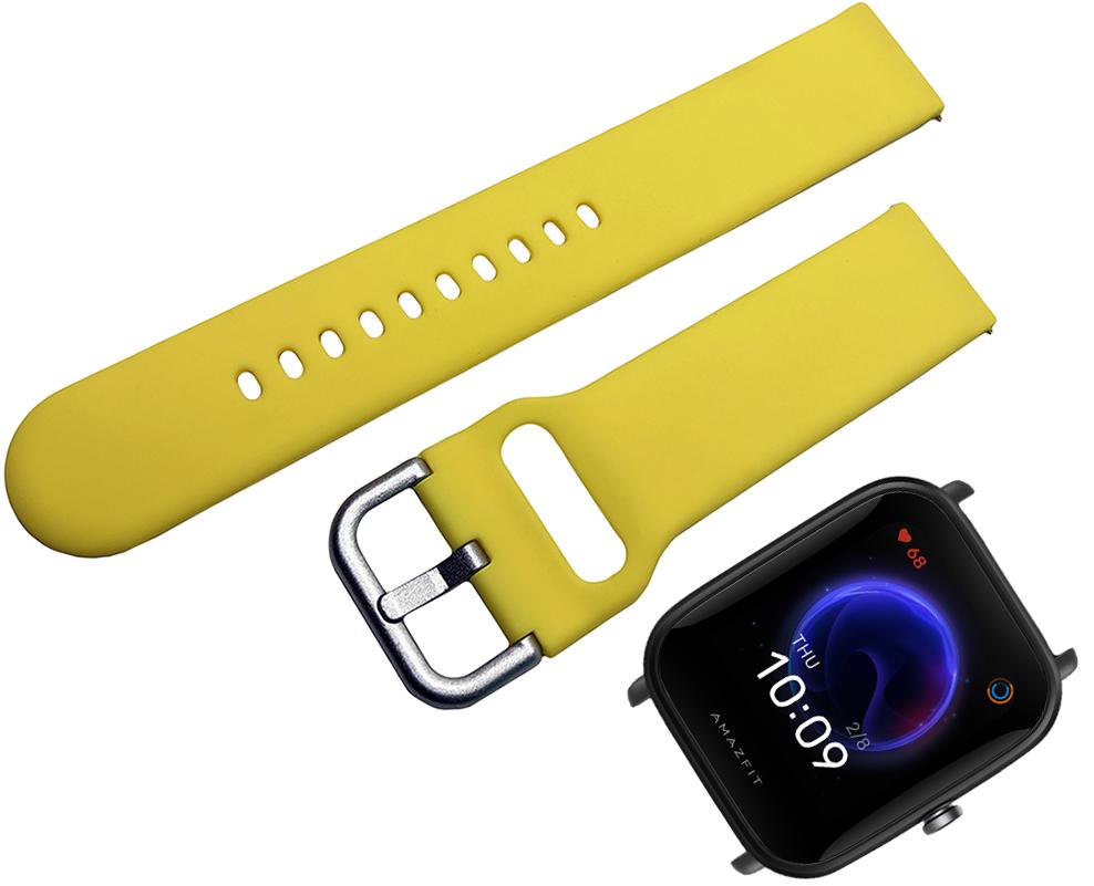 Ремешок Matte Style для Amazfit Bip U 20 мм Yellow (19765) - фото 2 Ремешок Matte Style для Amazfit Bip U 20 мм Yellow (19765) - фото 2
