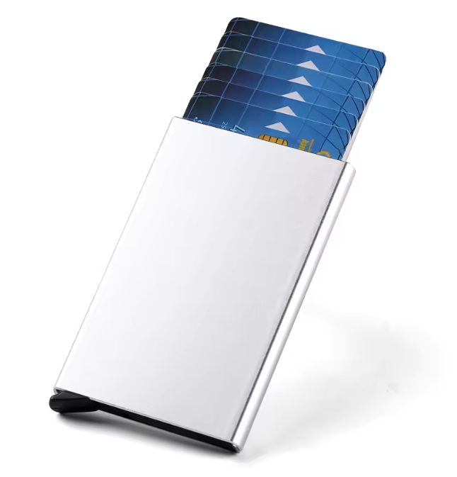 Гаманець розумний з RFID захистом картхолдер антизлодій на 5 карт метал Light Grey (500309)