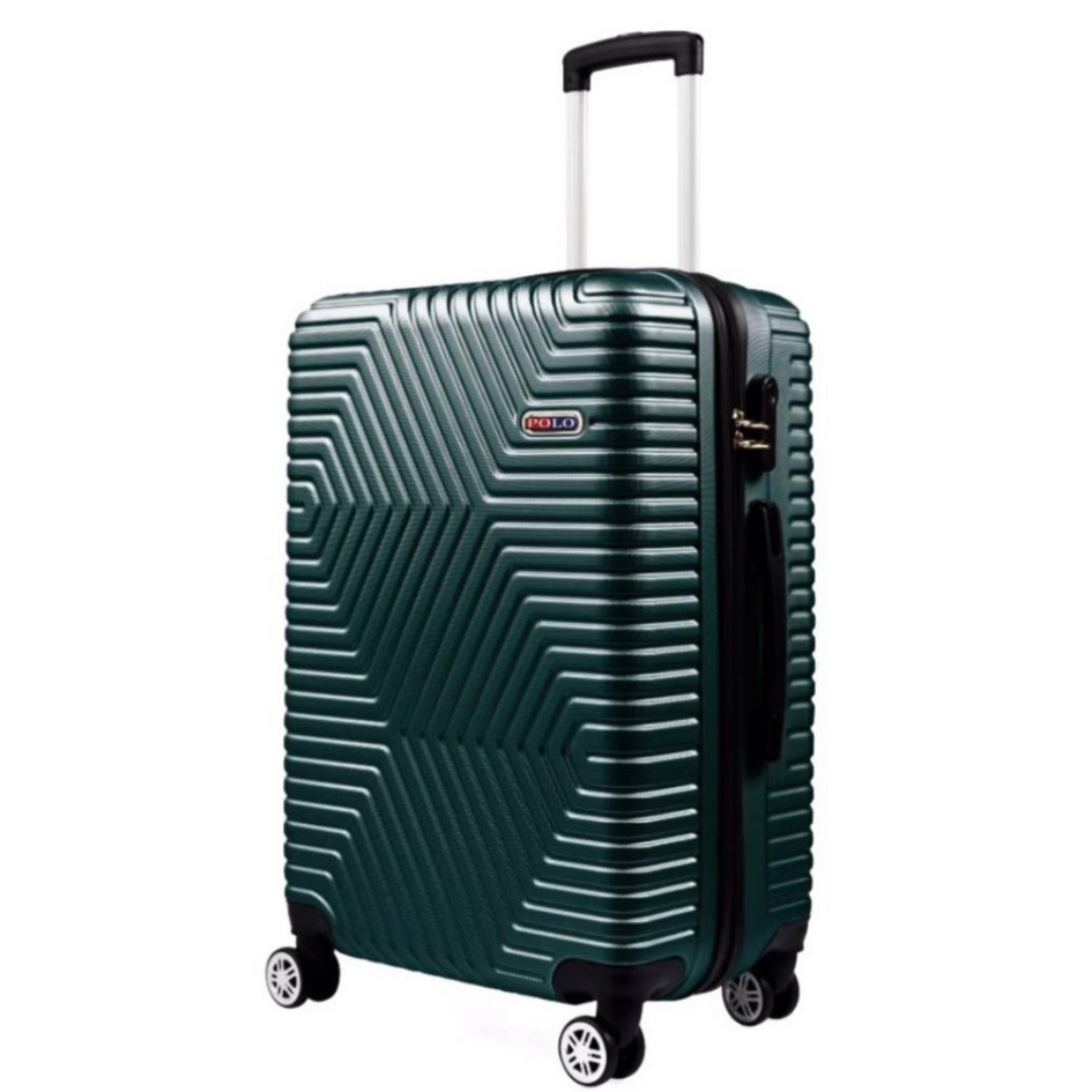 Валіза Polo ПК006-L полікарбонат на 4-х подвійних колесах велика L 120 л Смарагдовий