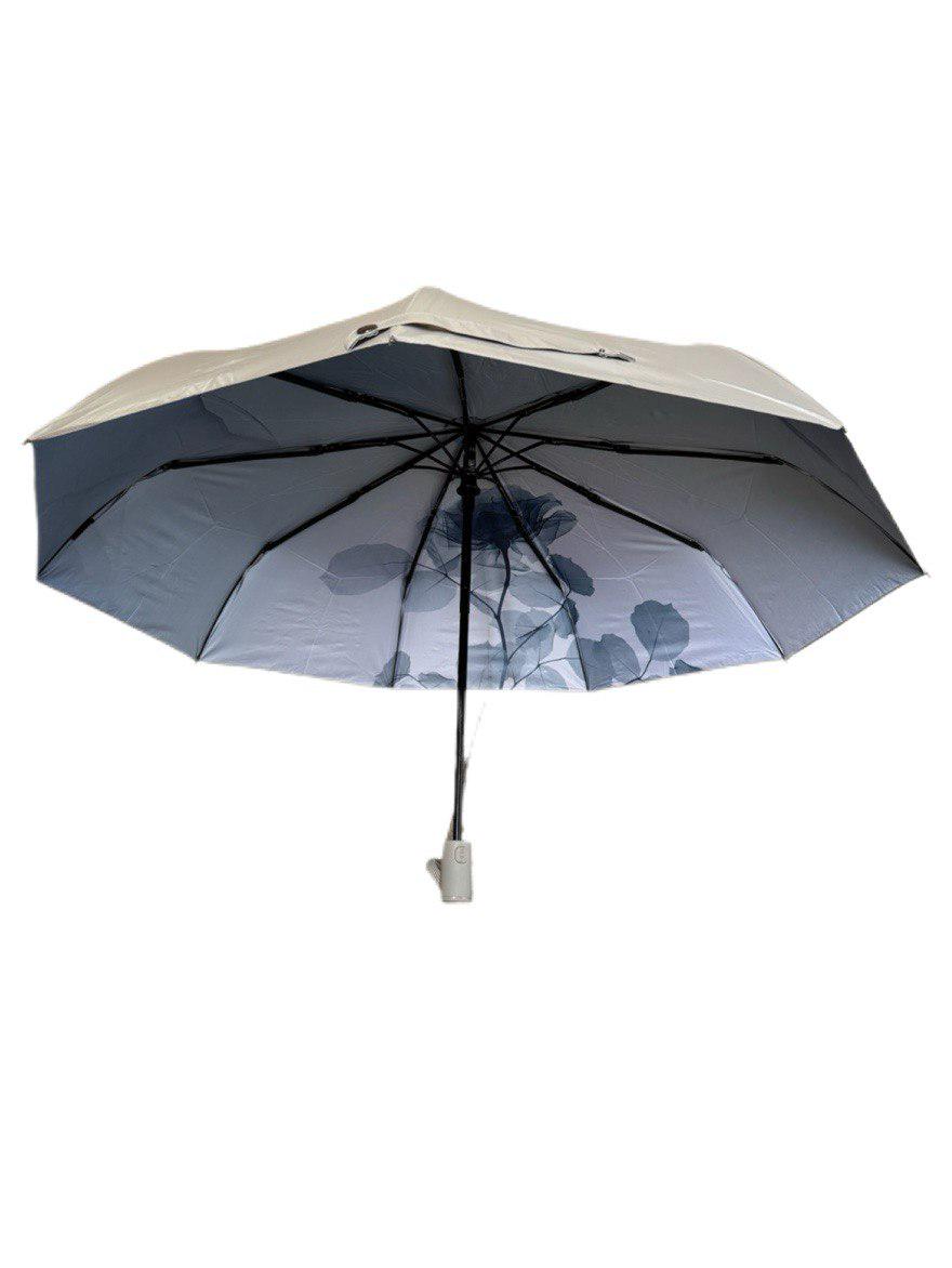 Парасолька автоматична жіноча Unique з квітами 9 спиць Сірий (3009/5) - фото 5 Парасолька автоматична жіноча Unique з квітами 9 спиць Сірий (3009/5) - фото 5