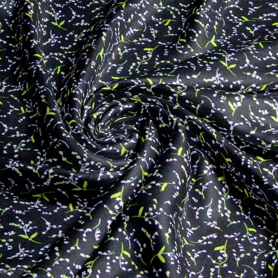 Тканина шовк атлас IDEIA Armani Screen дзвіночки 1,5 м Чорний/Фіолетовий (2200004221090)