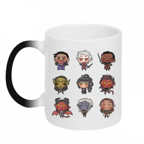 Чашка-хамелеон Baldurs Gate Squad 320 мл Черно-белый (15585739-17-192043)