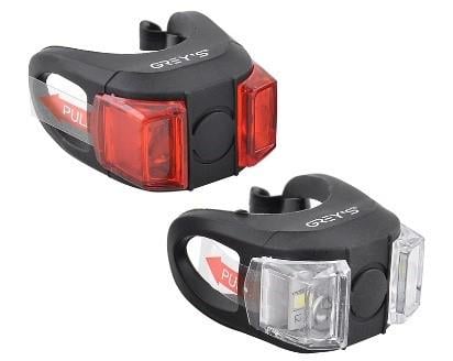 Фонарик на велосипед Grey's 2хLEDs 3 и 7lm 2XCR2032 2 шт. (GR13100)