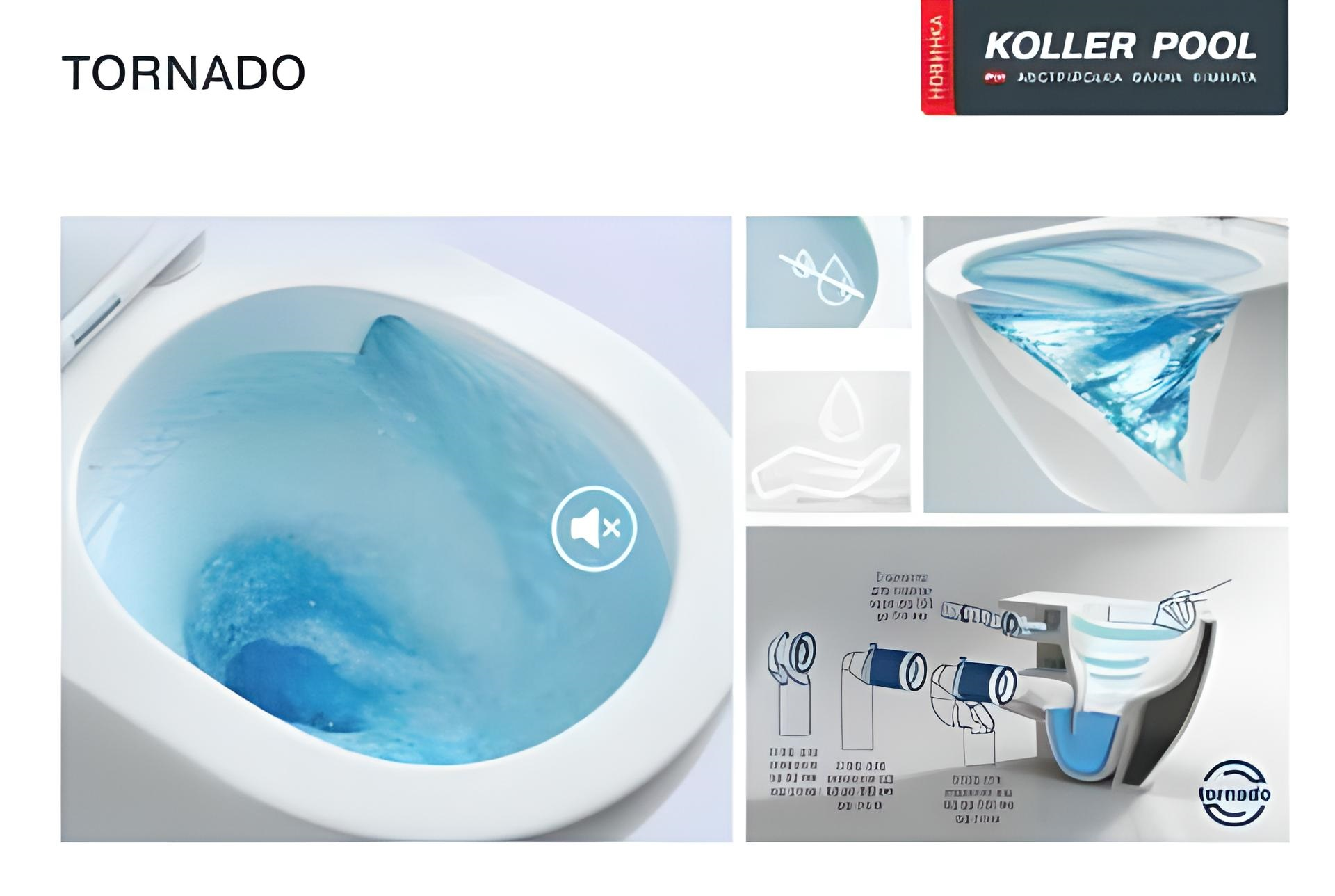 Комплект підвісного унітазу Koller Pool Round Smart Tornado 3.0 з кришкою Soft Close та інсталяцією Geberit Duofix/клавішею змиву DELTA01 Хром (RN-0490-RQ3/458.103.00.1/115.107.21.1) - фото 4