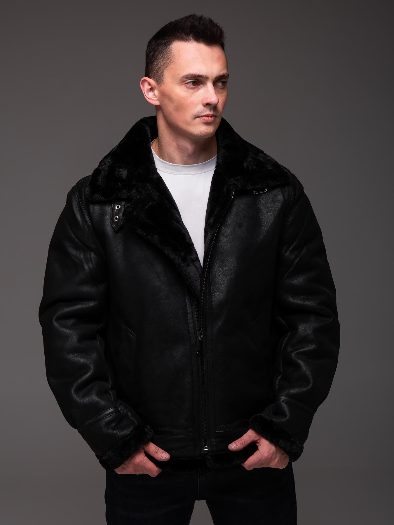 Куртка мужская зимняя на меху/эко кожа до -10°C M Черный (2426/1/2) - фото 10 Куртка мужская зимняя на меху/эко кожа до -10°C M Черный (2426/1/2) - фото 10