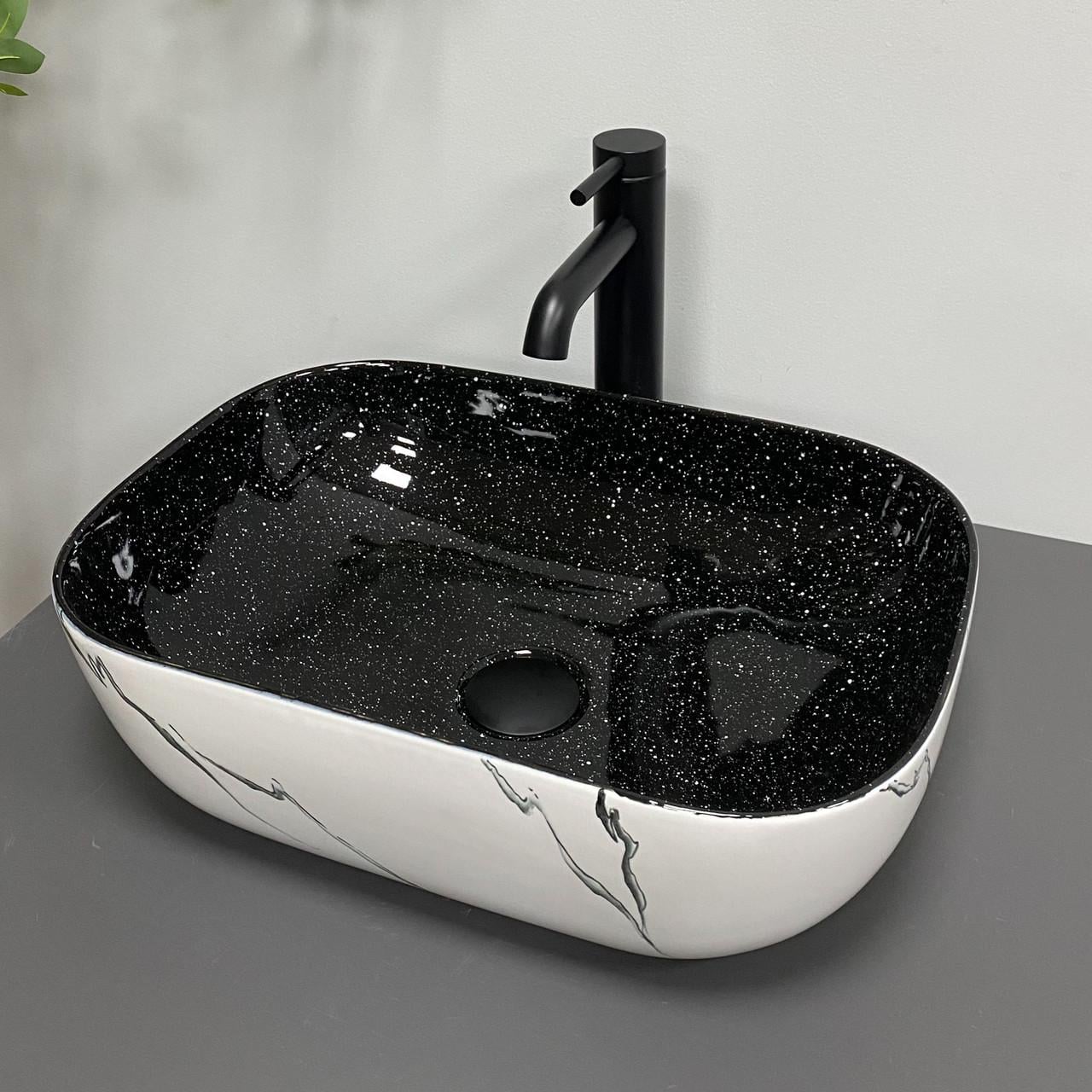 Умывальник VBI RAVENNA накладной White/Black marmo (2958592019)