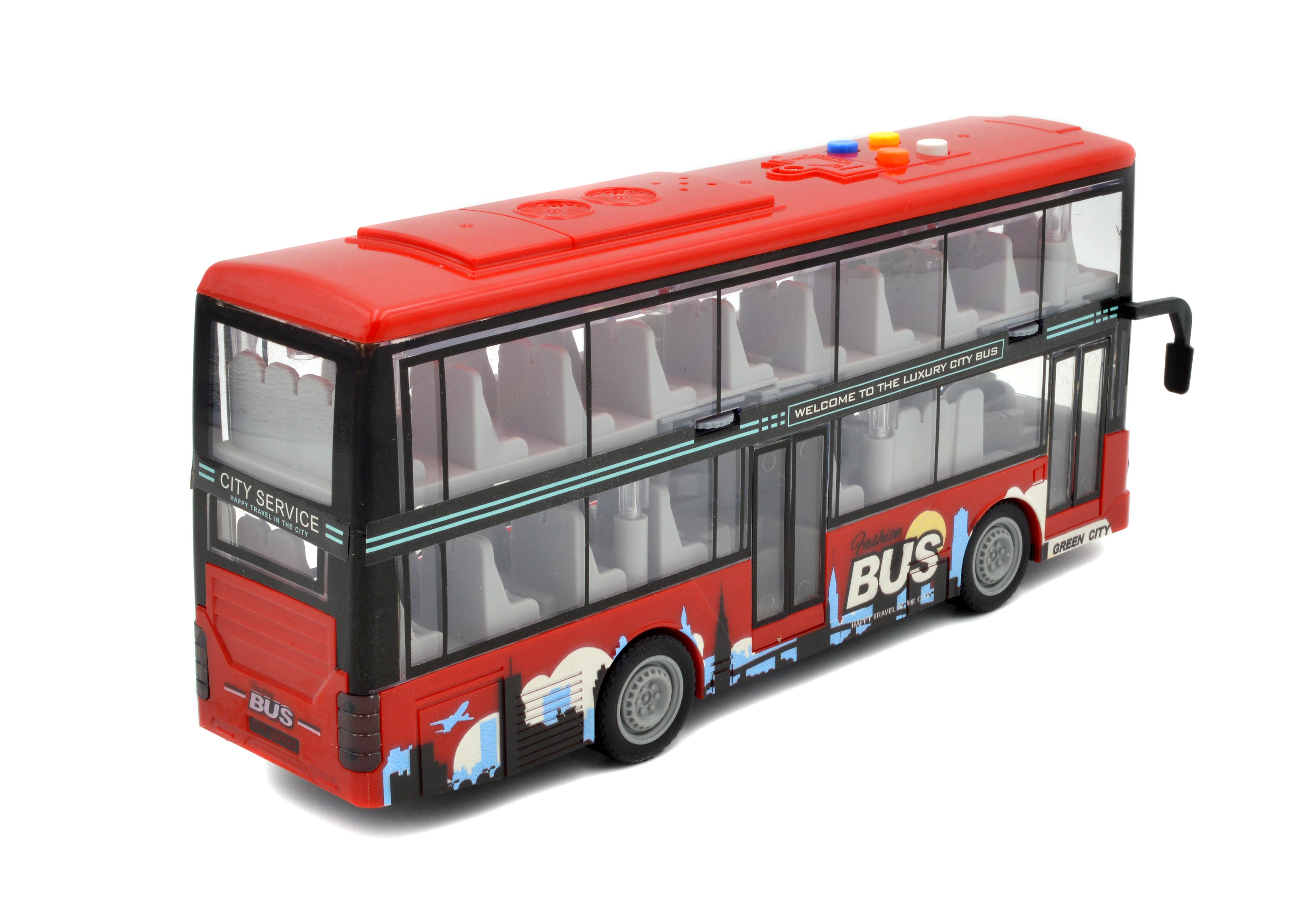 Автобус игрушечный JS123B двухэтажная инерция/звук/свет/открывающаяся дверь (JS123B) - фото 4 Автобус игрушечный JS123B двухэтажная инерция/звук/свет/открывающаяся дверь (JS123B) - фото 4