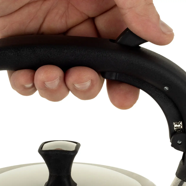 Чайник со свистком и ручкой с покрытием soft touch Kamille KM-0859 из нержавеющей стали 3 л Стальной (150-84-0859) - фото 4