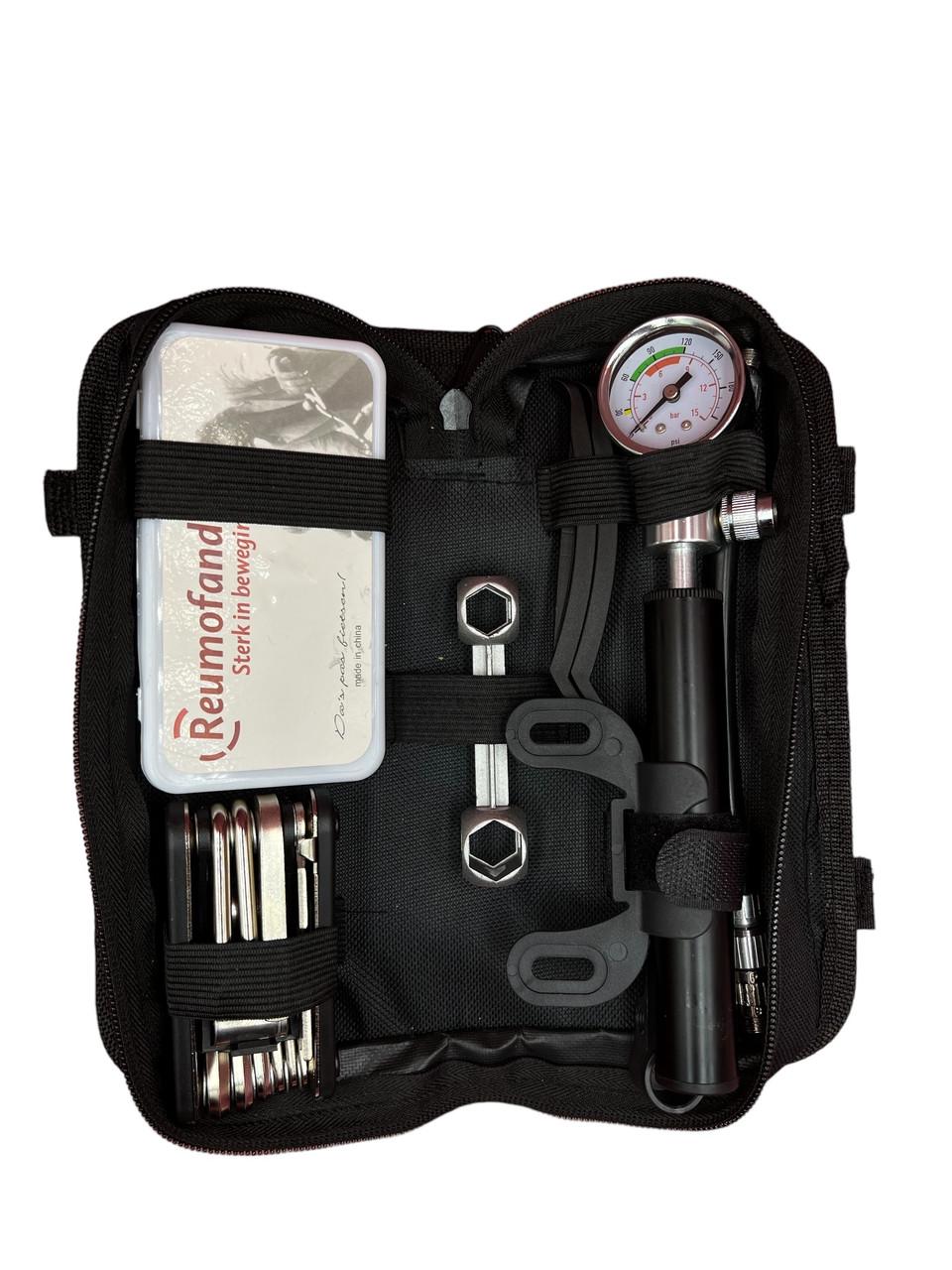 Сумка велосипедная Feel Fit с набором инструментов насосом и манометром